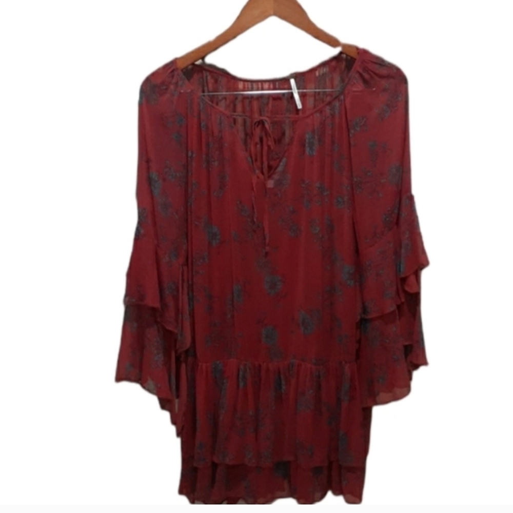 Free people Drop Waist tiered layered bottom bohemian tunic top si… - Picture 14 of 14